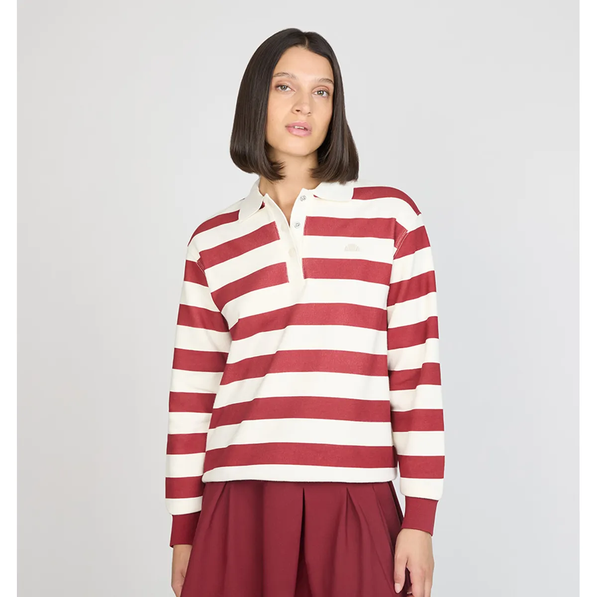 ELLESSE - POLERON MUJER ELLESSE GUADALUPE RAYAS/ROJO