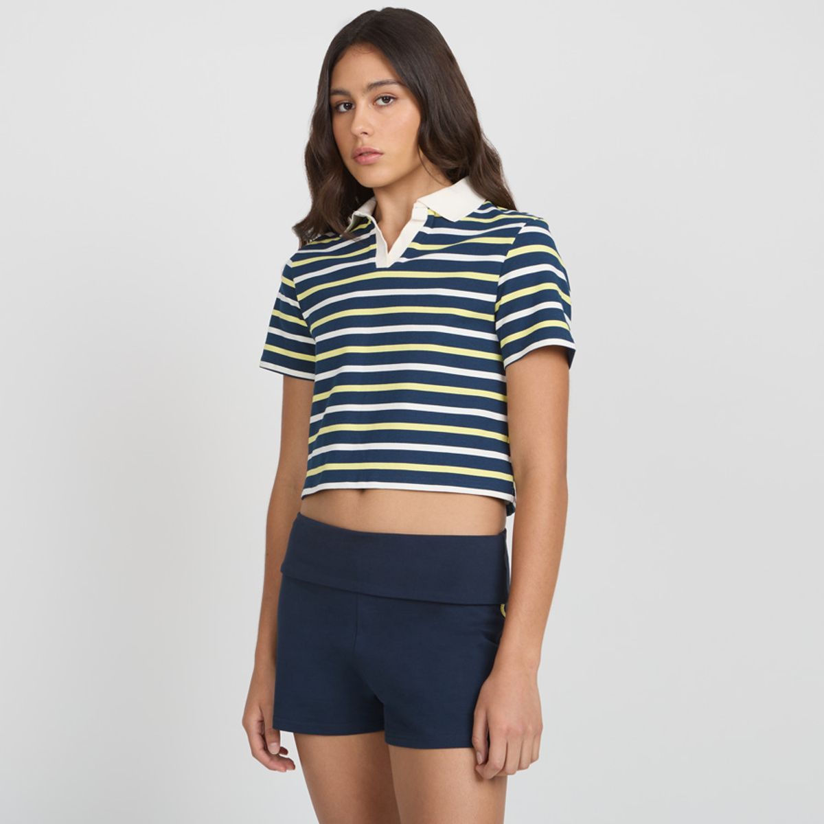 ELLESSE - POLERA MUJER ELLESSE GOLDIE RAYAS/AMARILLO