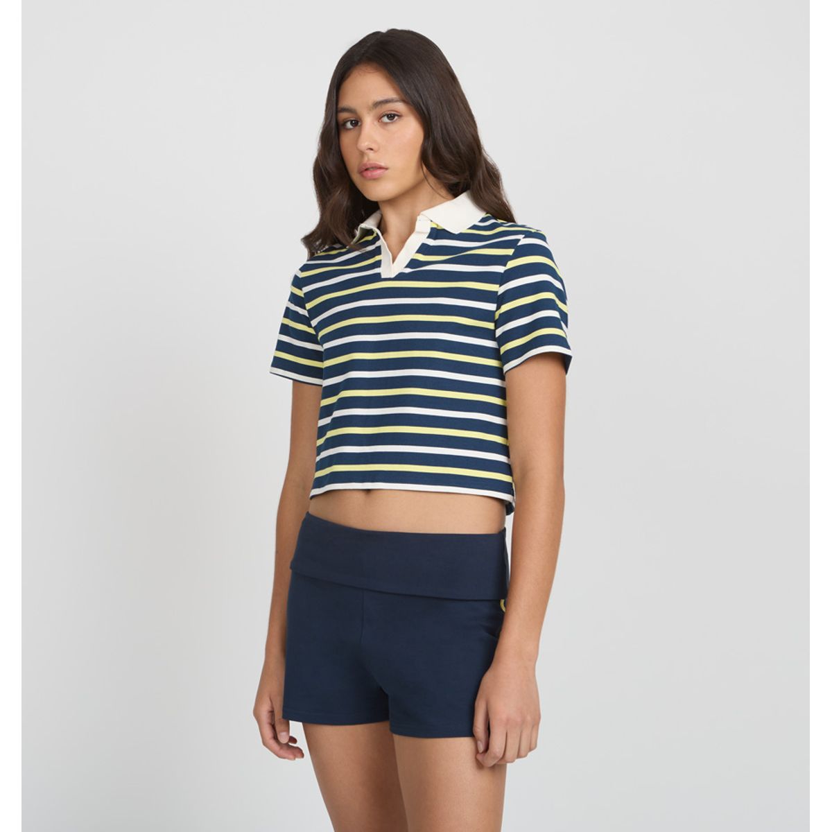 ELLESSE - POLERA MUJER ELLESSE GOLDIE RAYAS/AMARILLO