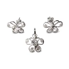 COGGIOLA - Set Aros y Colgante Mariposa Calada Circones Plata Fina 925