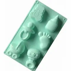 GENERICO - Molde De Hielo Silicona Baby Shower Jabones Chocolates Bebé Celeste