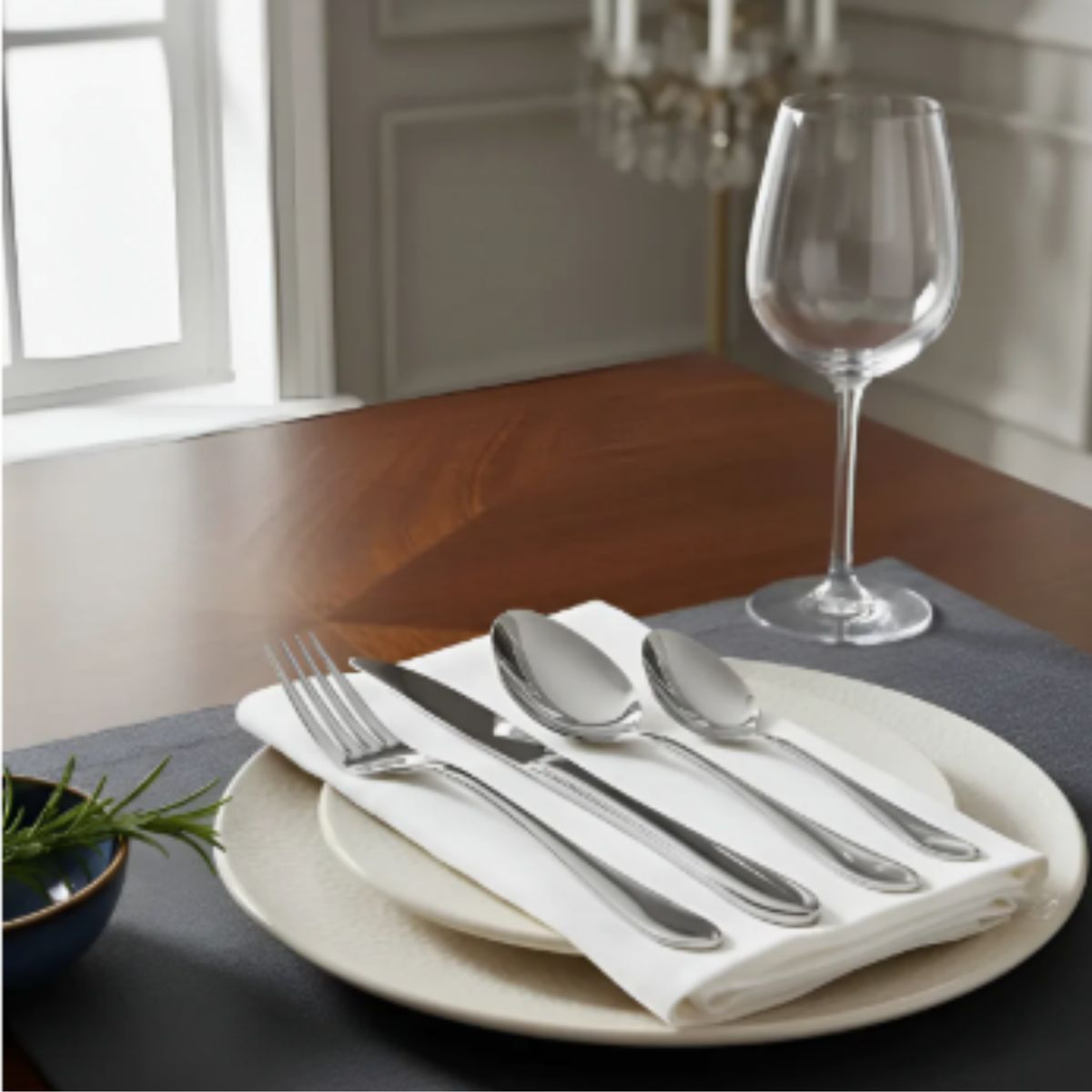 KRONS - Set 24 Cubiertos de Mesa Krons Vancouver Perlados