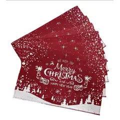 HD HOGAR SPA - Set 6 Individuales De Mesa Rectangular Diseños Navidad
