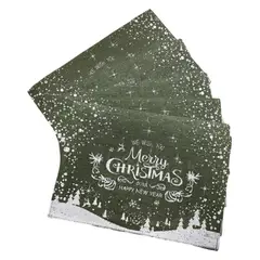 HD HOGAR SPA - Set 6 Individuales De Mesa Rectangular Diseños Navidad