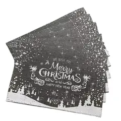HD HOGAR SPA - Set 6 Individuales De Mesa Rectangular Diseños Navidad