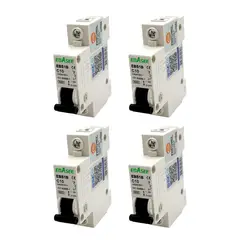 EBASEE - Pack 4 Interruptor Automático 1x 10a Curva C 6ka Sec