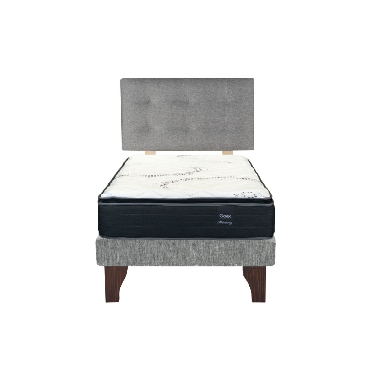 GAEX - Cama Europea 1 Plaza 190 Plus Respaldo Berna