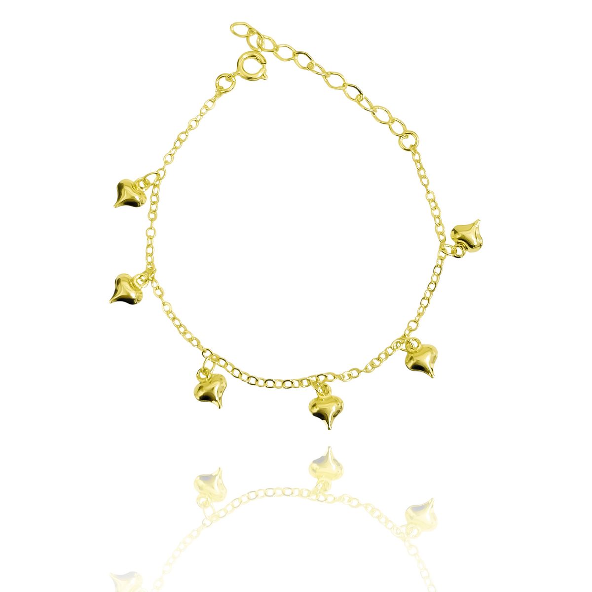 COGGIOLA - Pulsera Corazón Inflado Eslabón Enchapado Oro 18K
