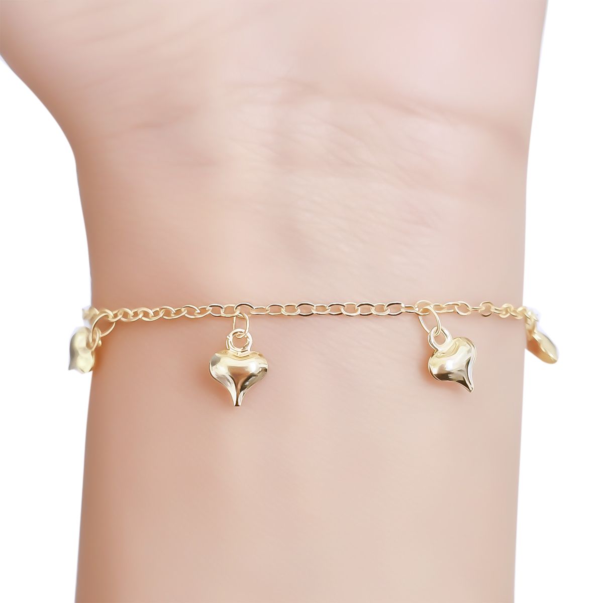COGGIOLA - Pulsera Corazón Inflado Eslabón Enchapado Oro 18K