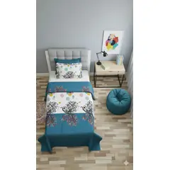 GENERICO - CUBRECAMA QUILT DE VERANO DELGADO DISEÑO DUOCOLOR MARIPOSAS 1.5 PLAZA 100% ALGODON