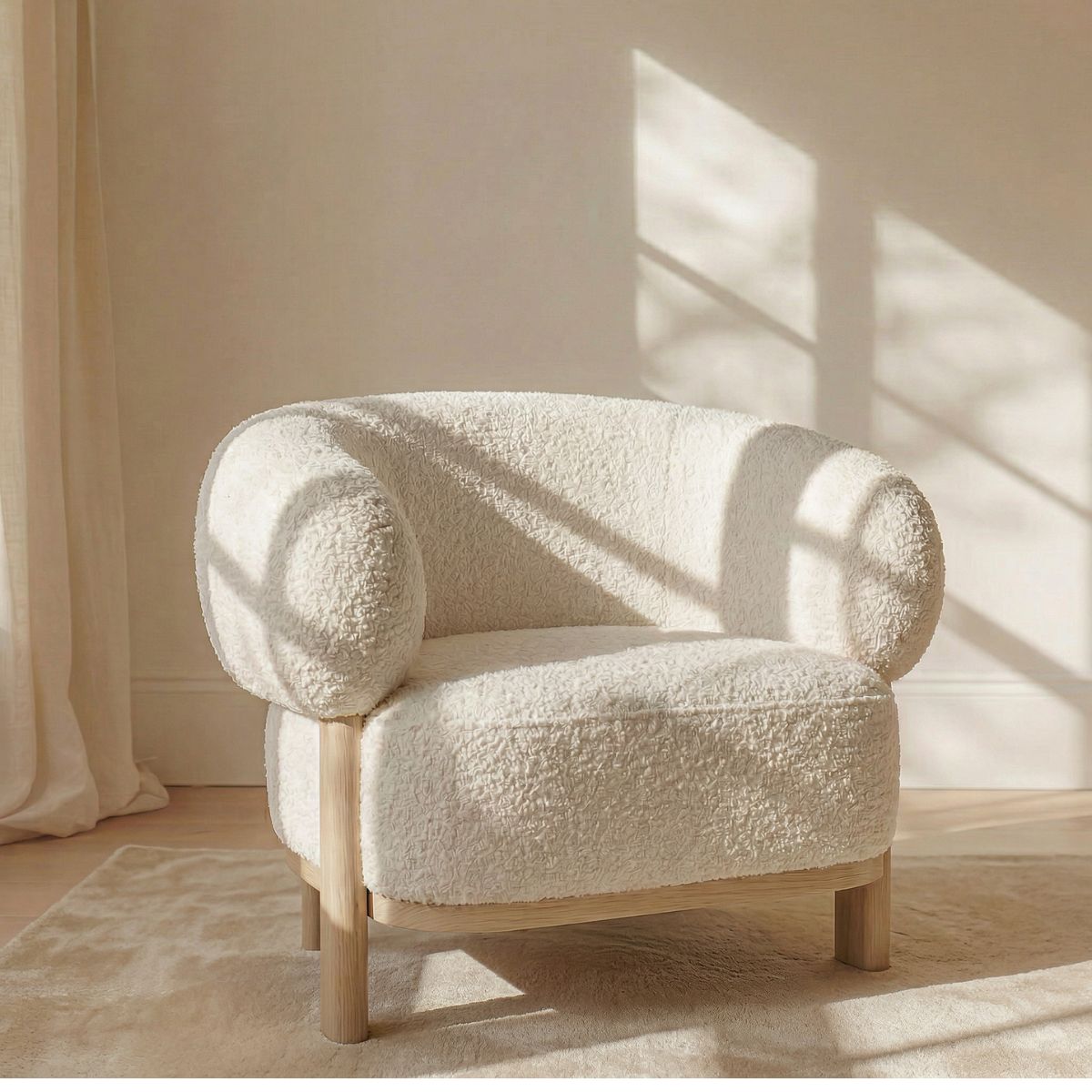 SANTU HOME & DECO - Sofá Poltrona Sessel Sherpa Crema