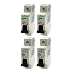 EBASEE - Pack 4 Interruptor Automático 1x 32a Curva C 6ka Sec