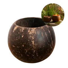 GENERICO - 5 Cuencos Coco Cascara Velas Aroma Creativo Decoración Hogar 400 ml