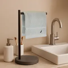 NAUTICA - Toalla de cara SIGNATURE 100% algodón 33x33cm premium gris claro