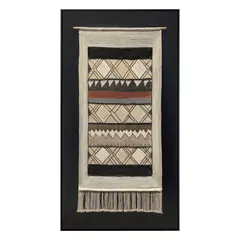 BROOKMAN - Cuadro Decorativo El Rauli Canvas HD Pintado a Mano con Aplicaciones en Textil Marco Negro 65x123 cm