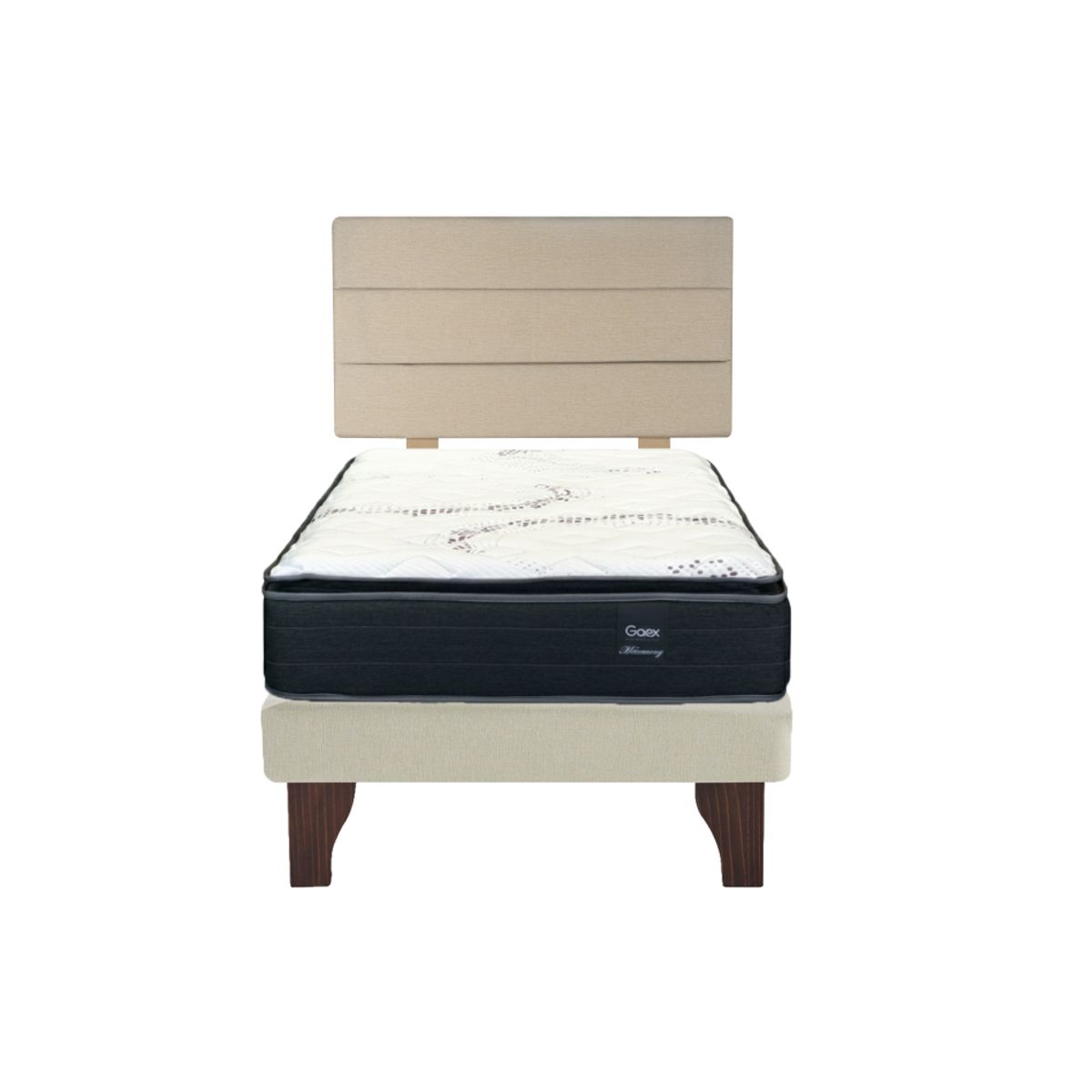 GAEX - Cama Europea 1 Plaza 190 Plus Respaldo Atacama