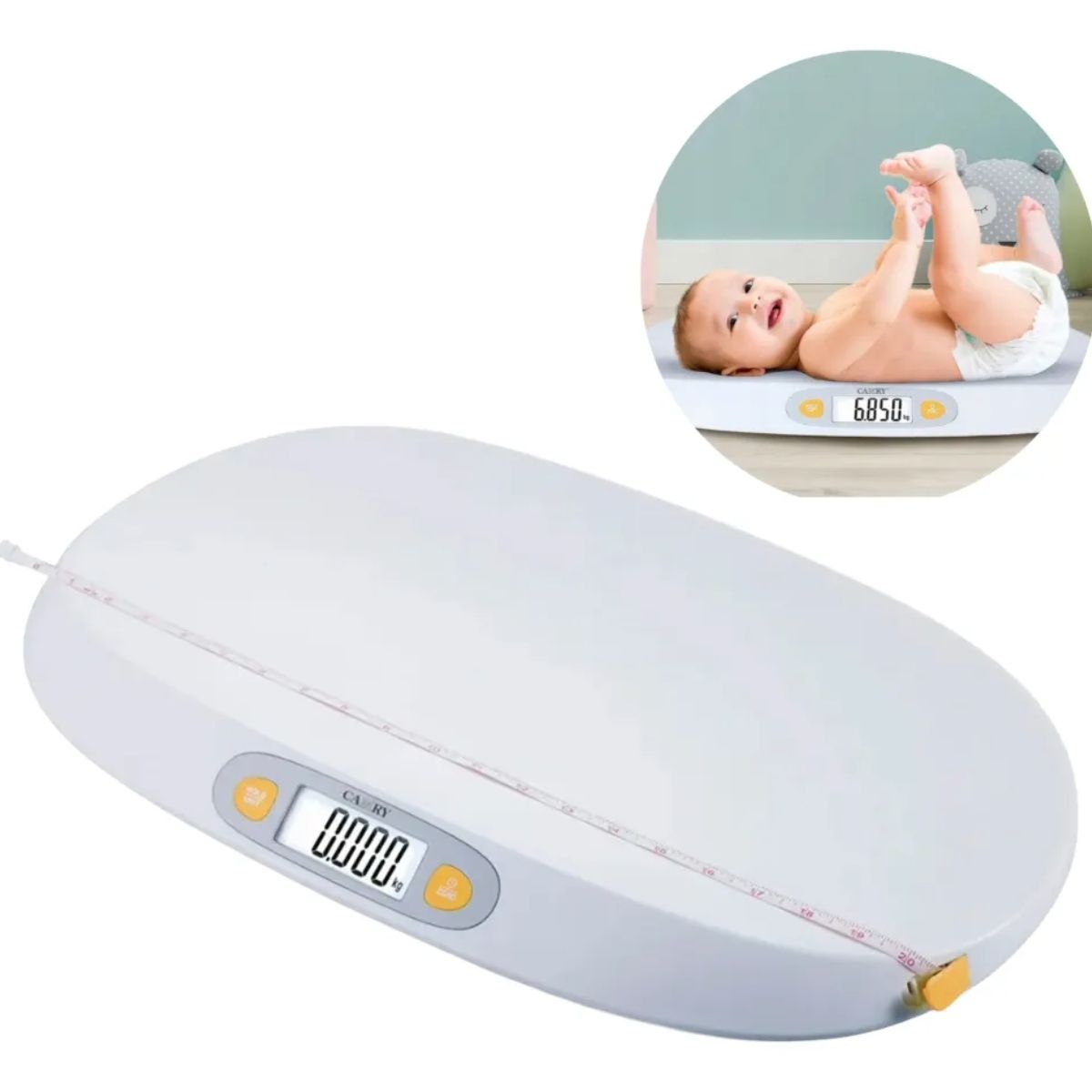 TOPMEDIC - Balanza Bascula Pediátrica para bebés Digital Camry 25 Kilos con Cinta métrica Integrada