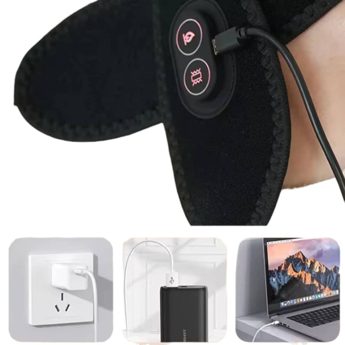 GENERICO - Almohadilla Pad Termica Con Vibracion Masajeador Cuello Gris