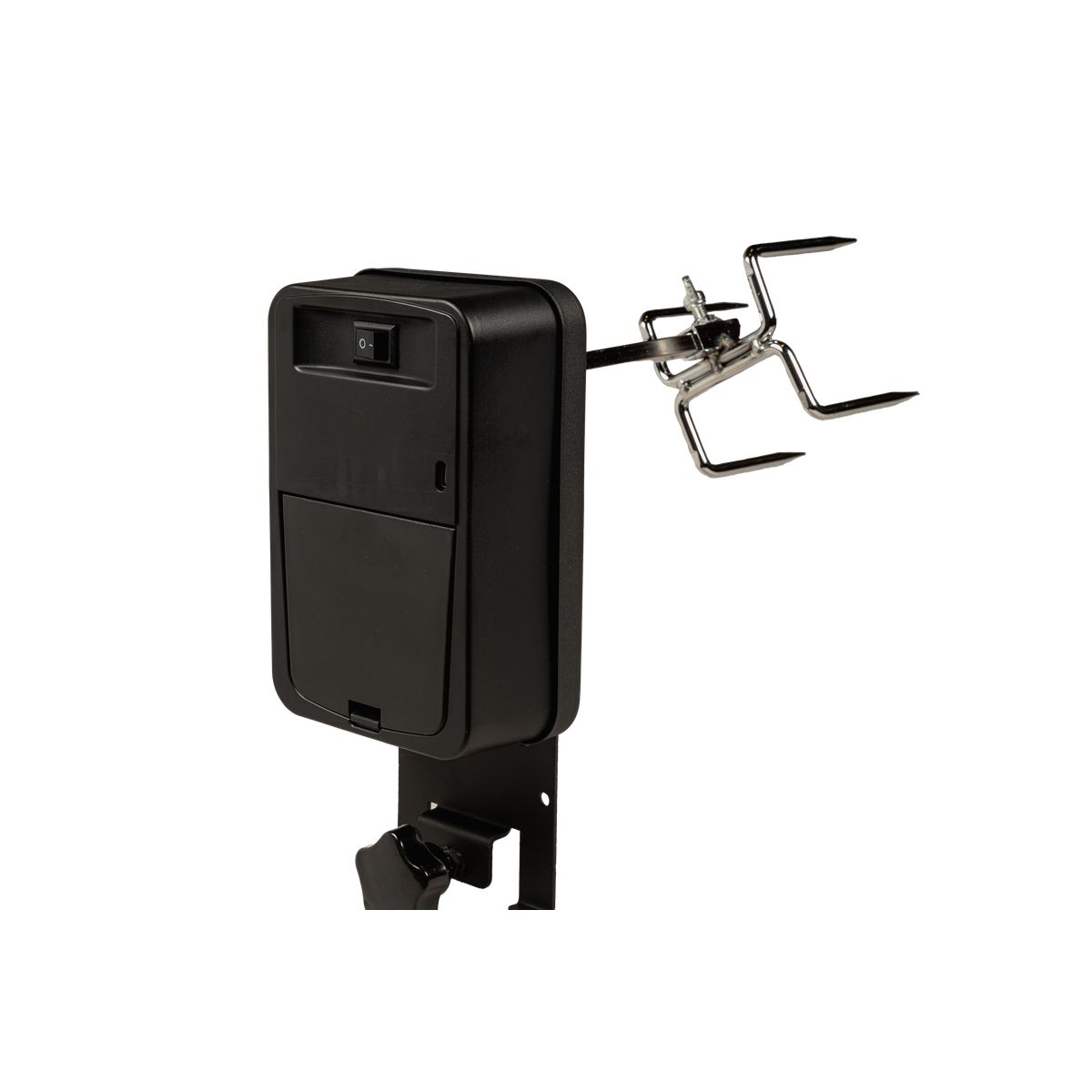 GENERICO - Asador Giratorio Eléctrico para Parrilla - Plateado Acero inoxidable