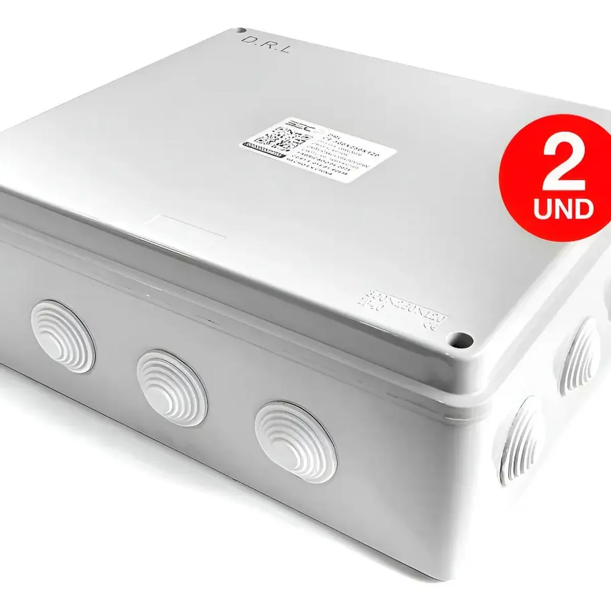 DRL - Pack 2 Caja Estanca Derivación Ip40 Pvc 300x250x120mm Sec Gris