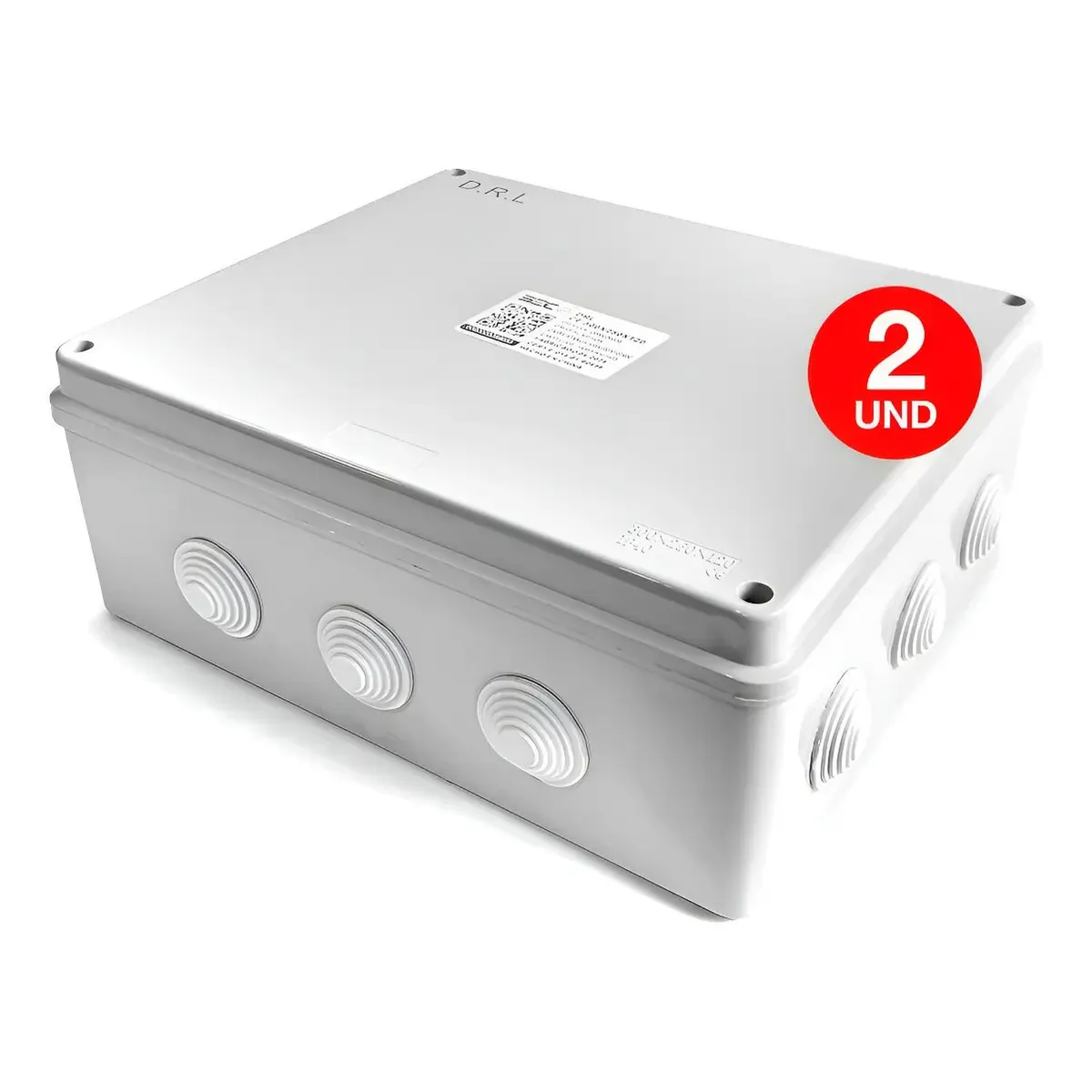 DRL - Pack 2 Caja Estanca Derivación Ip40 Pvc 300x250x120mm Sec Gris