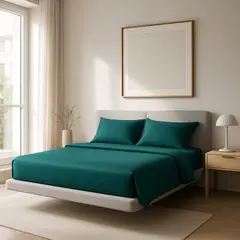 ARMONIA - Set Sábanas Verde 25 Plazas Algodón 800 Hilos