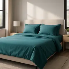 ARMONIA - Sábanas Algodón 800 Hilos Cama 25 Plazas Verde