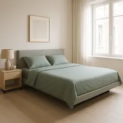 ARMONIA - Set Sábanas Verde Claro 25 Plazas Algodón 800 Hilos