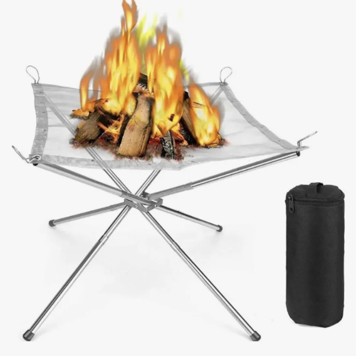 IRM - Soporte Fogata Plegable Portátil Camping Aire Libre 56x56cm