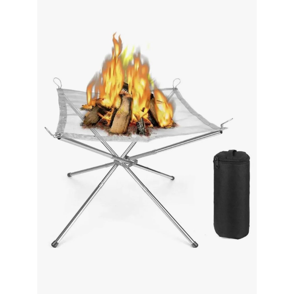 IRM - Soporte Fogata Plegable Portátil Camping Aire Libre 56x56cm