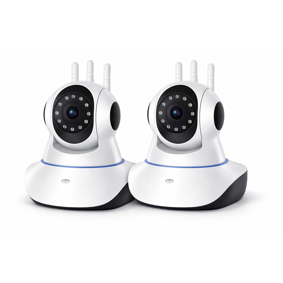 GENERICO - Camara Wifi Rotacion 360 HD Alarma Movimiento Microfono Integrado Pack 2