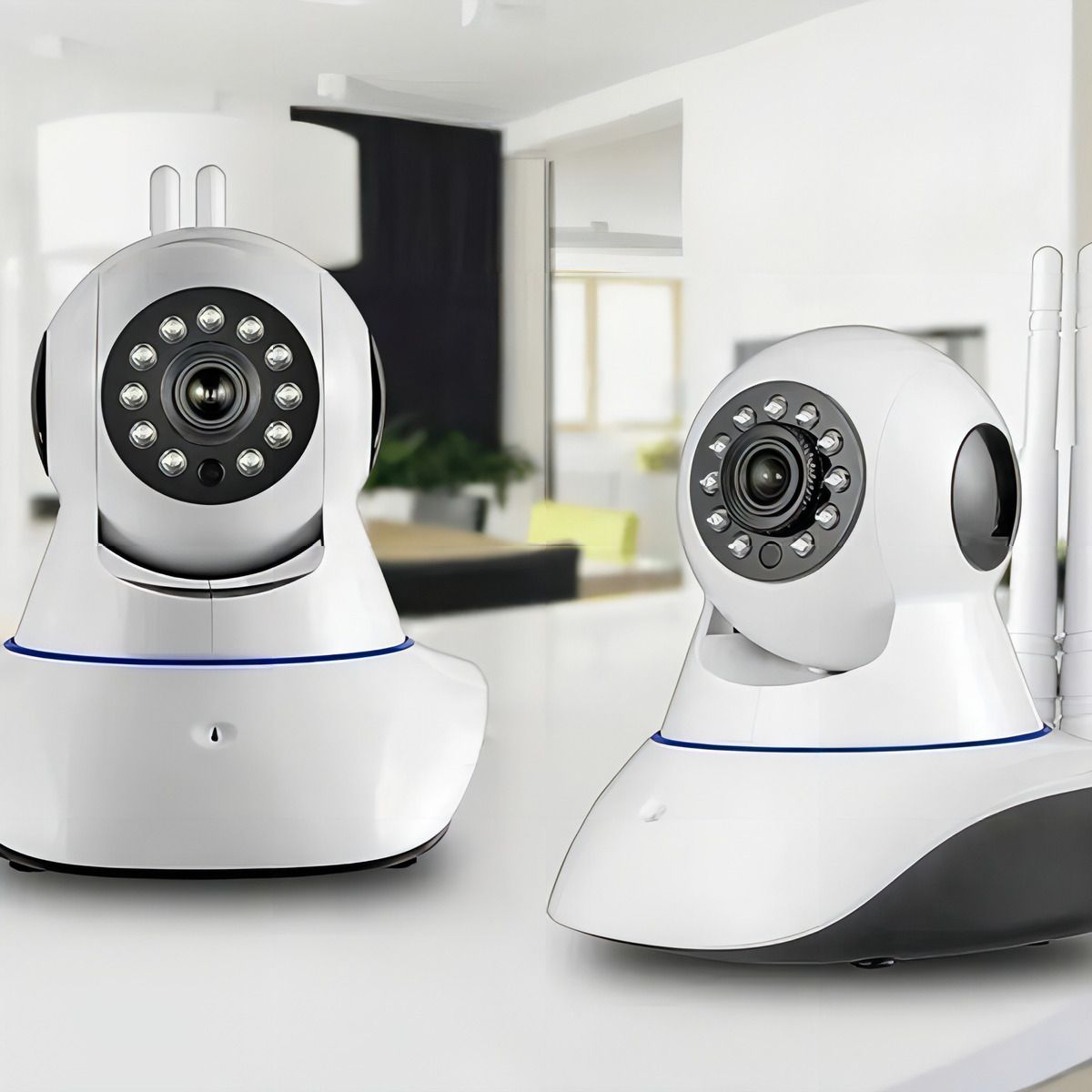 GENERICO - Camara Wifi Rotacion 360 HD Alarma Movimiento Microfono Integrado Pack 2