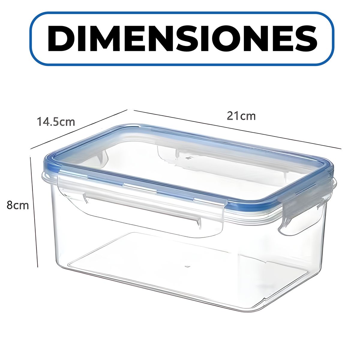 GENERICO - 3 Taper Contenedor Hermético Plástico 1500ml Comida Almuerzo