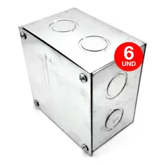DRL LIGHTING - Pack 6 Caja Estanca Metálica Galvanizad Csello 100x100x65mm Galvanizada