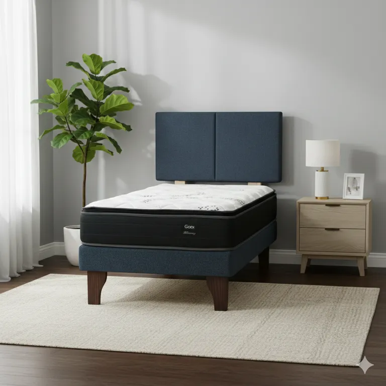 Cama Europea 1 Plaza 190 Plus Respaldo Everest