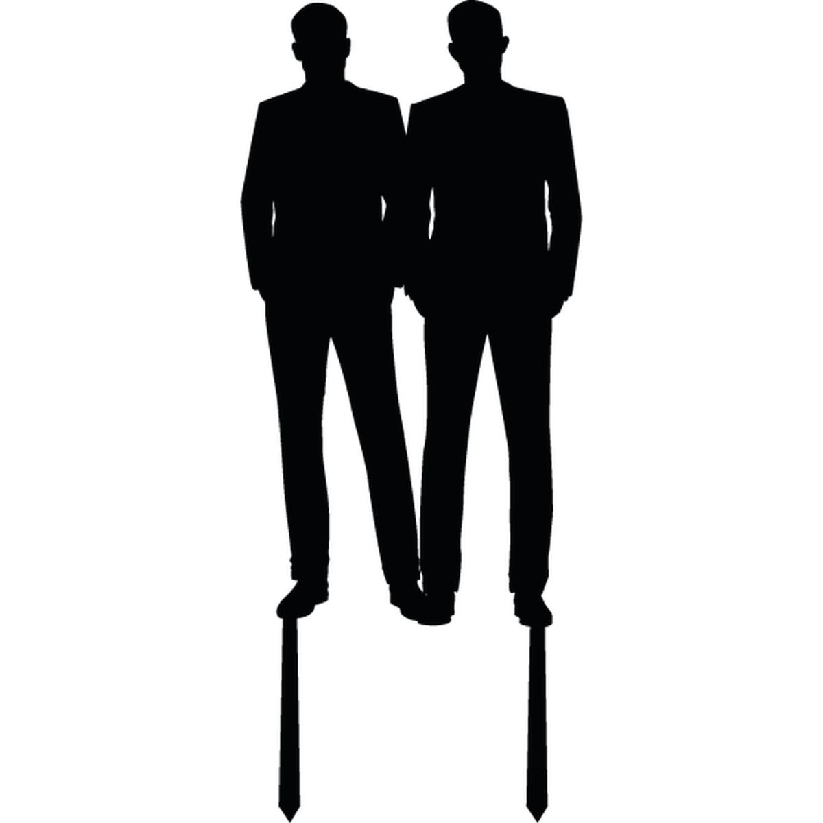GENERICO - Topper Torta Pareja LGBTQ+ Formal Minimalista MDF Negro 15x15 cm
