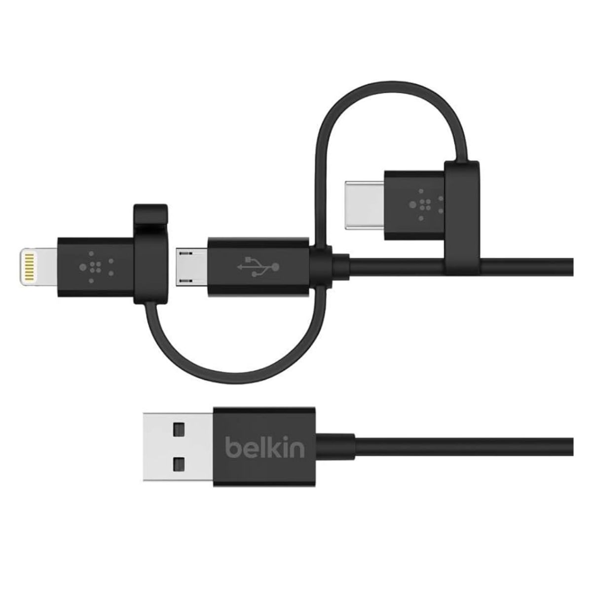BELKIN - Cable universal con conectores micro-USB, USB-C y Lightning Belkin
