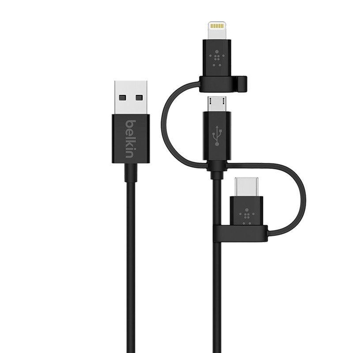 BELKIN - Cable universal con conectores micro-USB, USB-C y Lightning Belkin