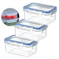 GENERICO - 3 Taper Contenedor Herméticos Plástico 2500ML Comida Almuerzo