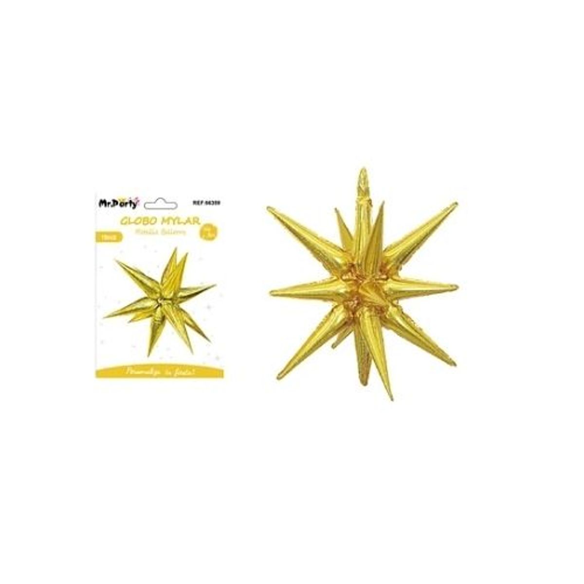 GENERICO - Globo metalizado estrella explosiva dorado 48cm