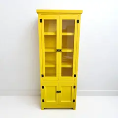 MGR MUEBLES - VITRINA DE MADERA COLOR AMARILLO