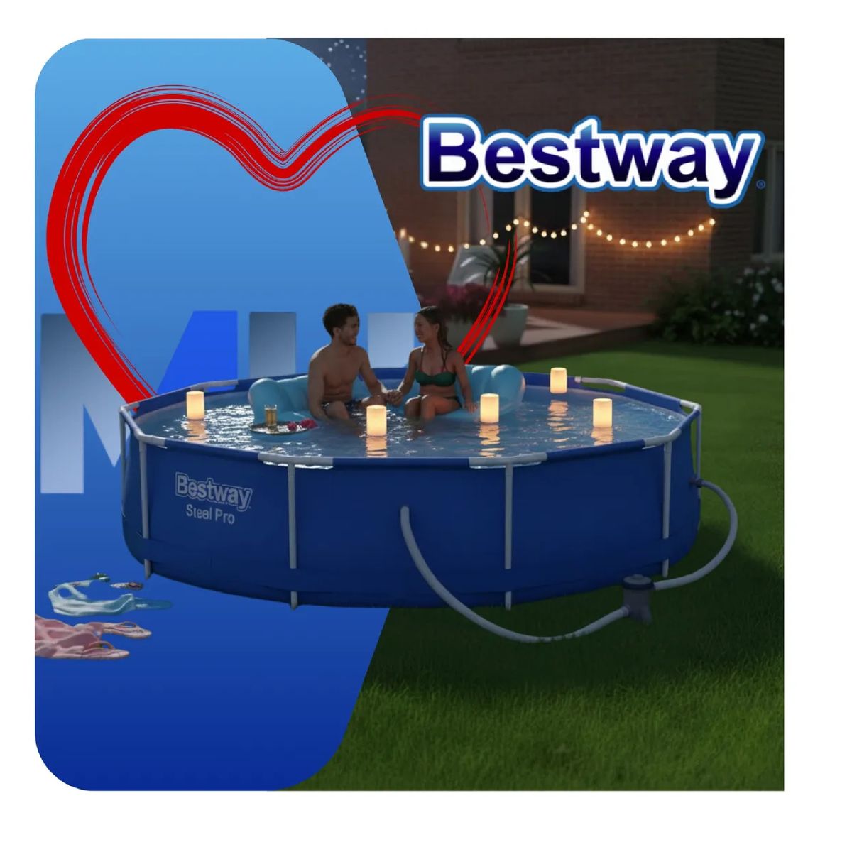 BESTWAY - Piscina Estructural Bestway 305x76cm Con Filtro 4678 Litros