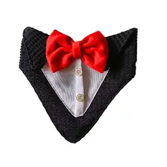 GENERICO - Bandana Para Mascotas Colita Noche Lazo Rojo Talla M