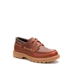 CAT - Zapato Cuero Hombre Colorado Boat Lo Café