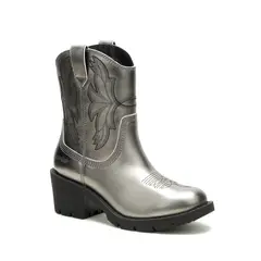 CAT - Bota Cuero Mujer Rewrite Frontier Plateado