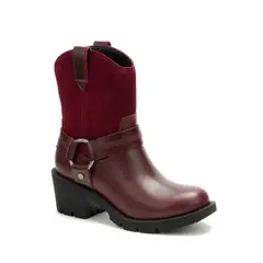 CAT - Bota Cuero Mujer Rewrite Harness Burdeo