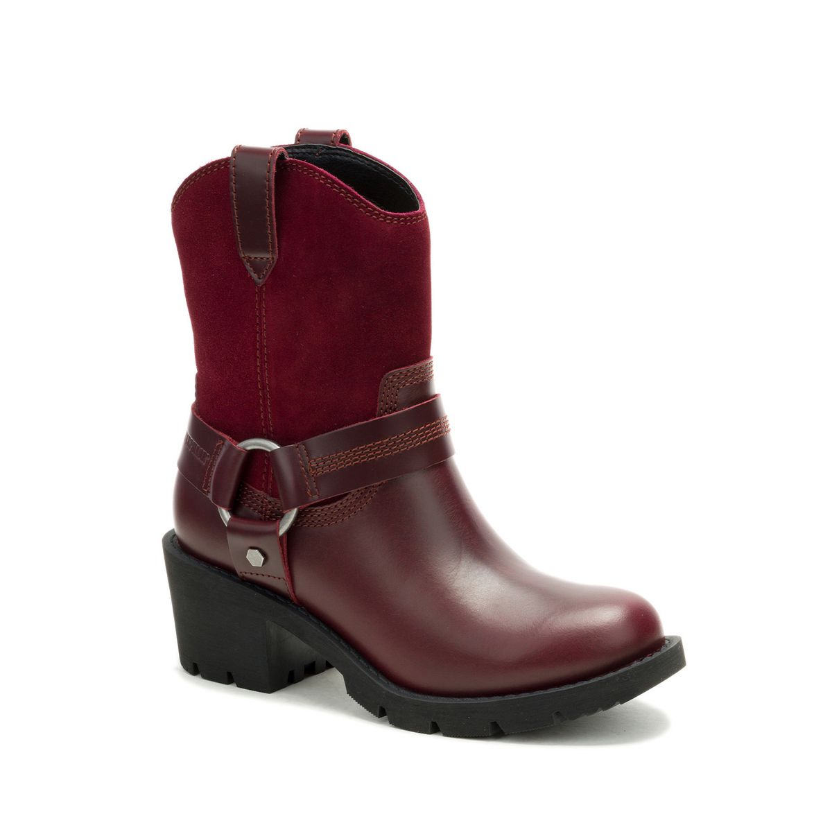 CAT - Bota Cuero Mujer Rewrite Harness Burdeo CAT
