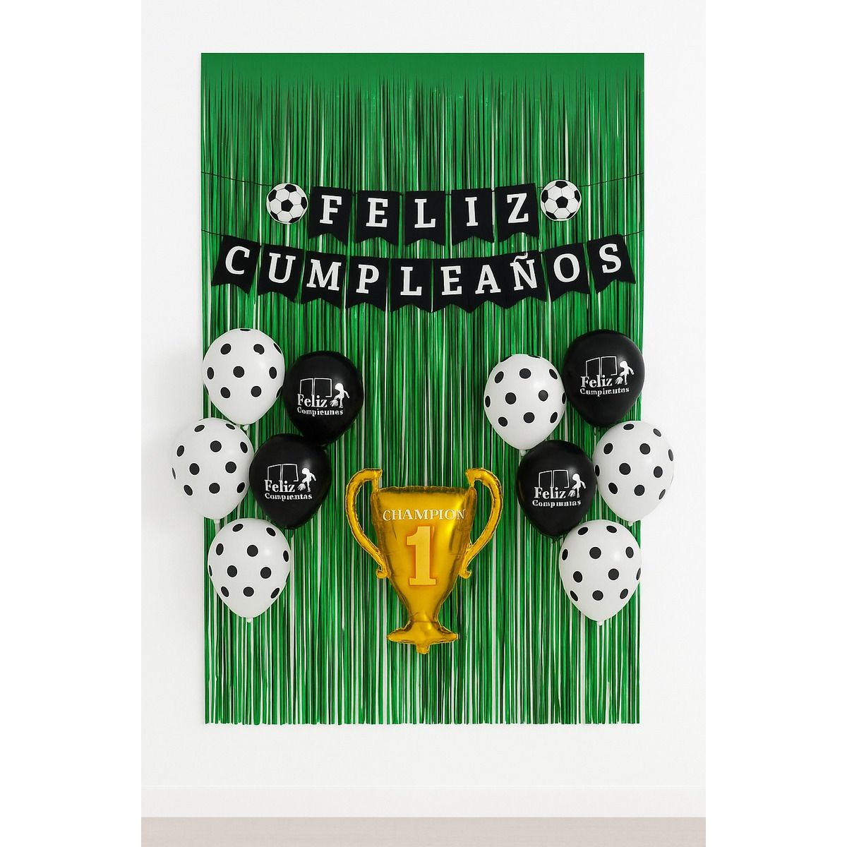 GENERICO - Set 17 Globos Futbol Decoracion Futbol Champions Metalico