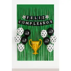 GENERICO - Set 17 Globos Futbol Decoracion Futbol Champions Metalico