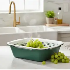 GENERICO - Canasto Colador Escurridor De Frutas Y Verduras Plástico 35cm